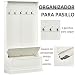 HOMCOM Perchero con Banco Conjunto de Pasillo Mueble Recibidor 5 Ganchos Espacio...