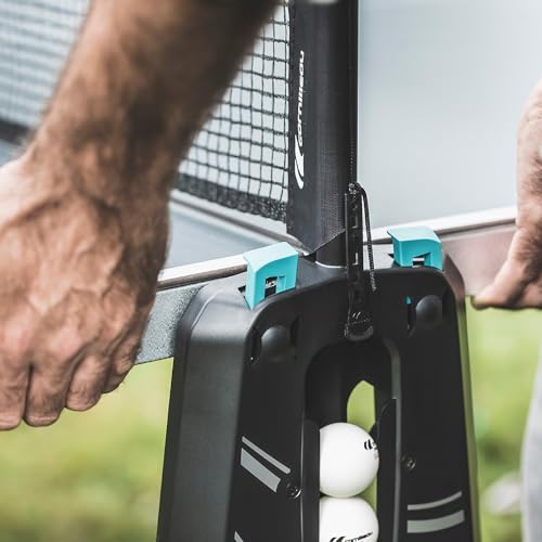 Foto von CORNILLEAU 100X Outdoor Tischtennisplatte - Klappbar - Wetterfest - 4 mm Melaminharzplatte -Tischtennistisch für draußen - TÜV geprüft - Blau