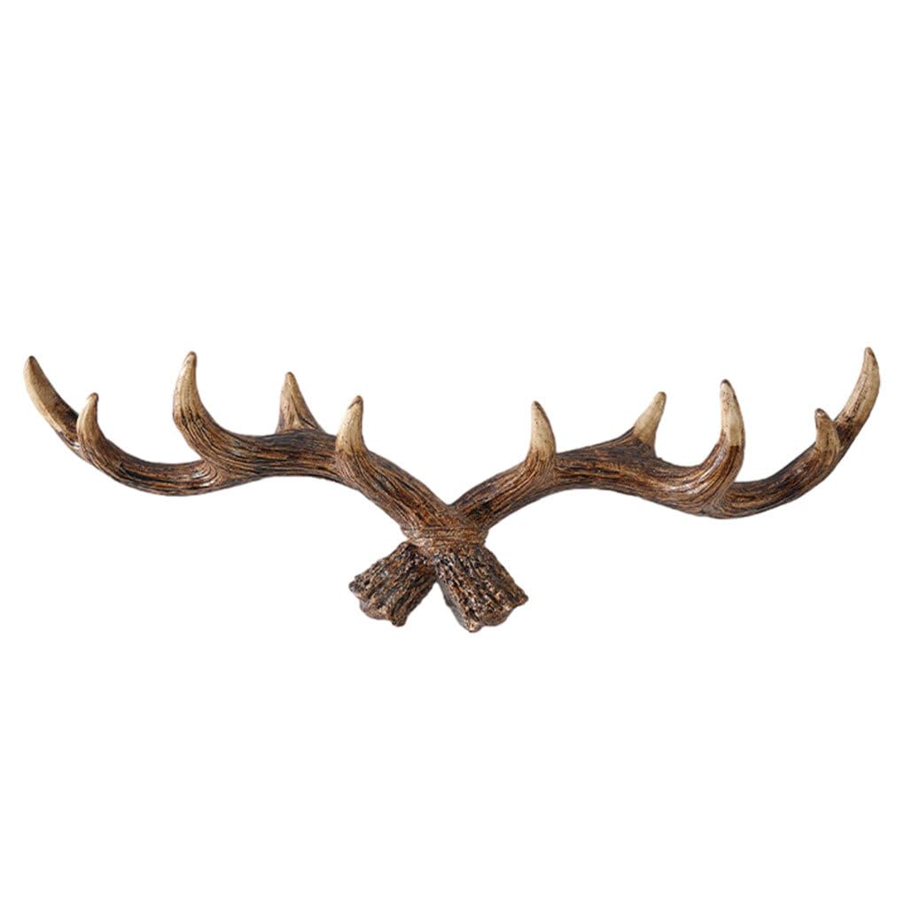 Gancio Da Parete Decorativo Con Corna In Resina | Facile Installazione | 48x17,5x7 Cm - 3
