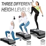 EVERYMILE Aerobic Exercise Step, Adjustable Aerobic Stepper for Exercise, Workout Step Platform, Step Up Box, 26.5" Step Deck with 4” 6” 8” Adjustable Height Risers, Women Home Gym Fitness - Image 4