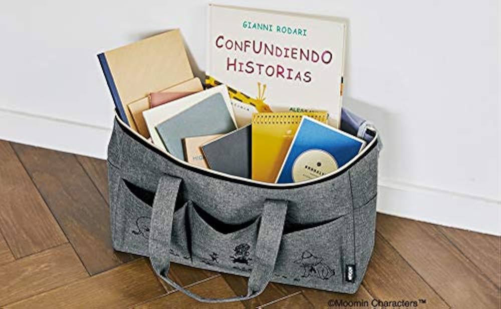 MOOMIN マルチに使える BIGなピクニックバッグ BOOK GRAY ver