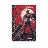 RYTRHNCV Póster de anime Berserk, lienzo estético para pared, decoración del hogar, dormitorio, sala de estar, 30 x 45 cm, estilo sin marco