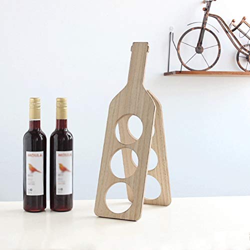 Soporte para botellas de vino de madera sólida y plegable miniatura 7