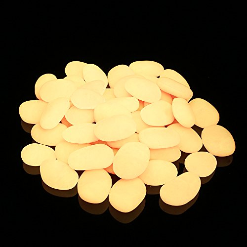 Image of Shiny Stone Glow in the Dark Pebbles, Pink, Big Size 3-4cm, 400g /14.1oz | Decorative Glow Stones, Fish Tank Aquarium Gravel, DIY Garden Gifts Decoration