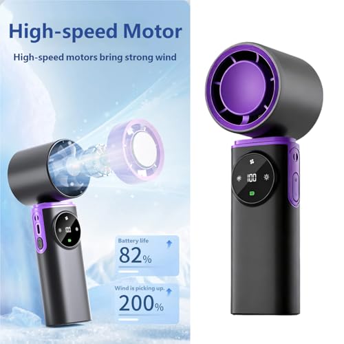 Petit ventilateur portable haut de gamme silencieux affichage numérique et 100 vitesses USB - 3