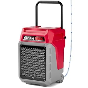 Alorair 170 ppd commercial dehumidifier with pump 2100 sqft space cover industrial use portable dehu with wheels fit for water damage restoration carpet drying basement garage storm 80x red  urban country home decor
