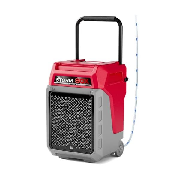 Alorair 170 ppd commercial dehumidifier with pump 2100 sqft space cover industrial use portable dehu with wheels fit for water damage restoration carpet drying basement garage storm 80x red  urban country home decor