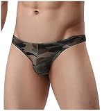 Roselan Herren Hipster Short Boxershorts Slip unterwäsche Pants Unterhose lässig Slip Brief mit Penis Pouch Camouflage Muster Mini String Tanga Gay Underwear
