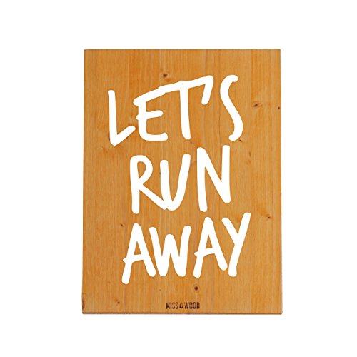 Miss Wood Woody Mu00a0u0096u00a0Boîte en Bois Artisanale avec Motif Let's Run Away, Couleur Marron