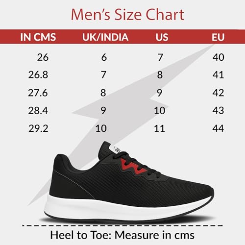 Image of BRUTON EVA Lite Trendy Mesh Running Shoes for Men- Black