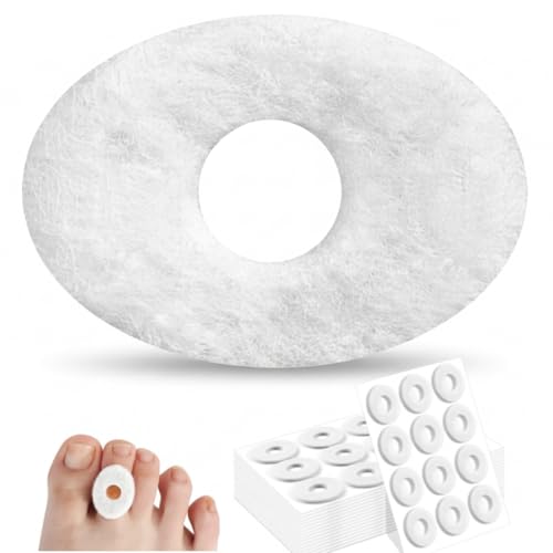Image of Breling 120pcs Corn Cushions Callus Pads Soft Felt Oval Corn Removers Cushions Protectors for Feet Self Stick Adhesive Foot for Toes Relief Pain from Blisters Heel Frictions (White,Oval)