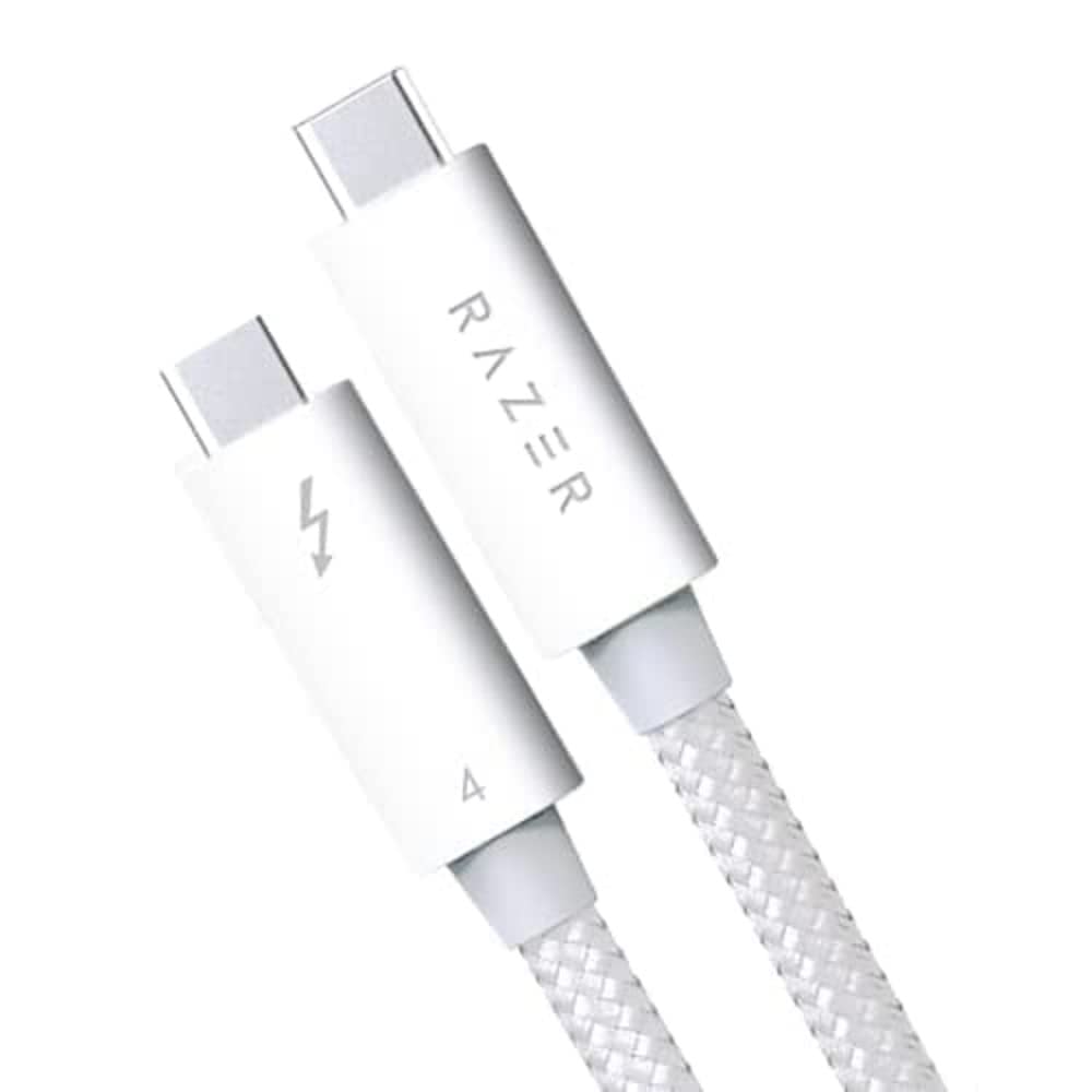 Razer Thunderbolt 4 Cable (2.0 Meter) - Up to 40 Gigabit per Second, Up to 8K Resolutions | White