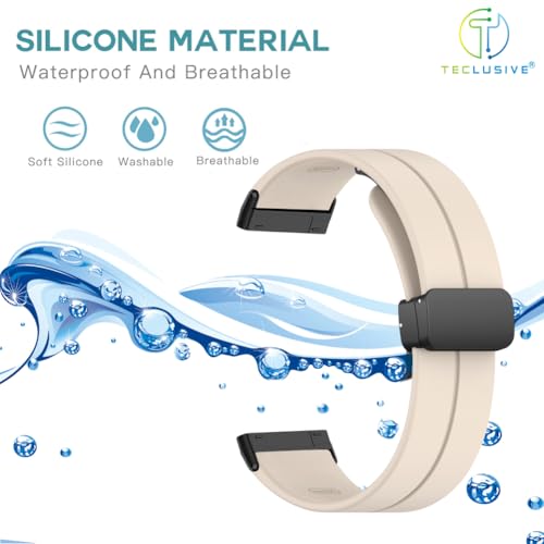 Image of T TECLUSIVE Soft Silicone Strap Band with Magnetic Lock Compatible for Fitbit Versa 4 / Versa 3 / Sense 2 | Adjustable Silicone Rubber Band for Versa 4 3 Sense