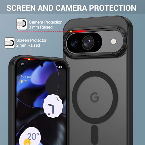 Coque Google Pixel 9 Pro antichoc mate MagSafe avec support invisible GaoBao - 5