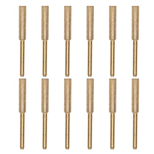 AMAKO Chainsaw Sharpener Bits, Chainsaw Sharpener Grinding Burr Set, 3mm Shank 4.8mm Emery Stone, Wear Proof Chainsaw Sharpening Accessories