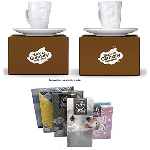 Tazas de café espresso Fiftyeight - Juego de 2 con servilletas Cover