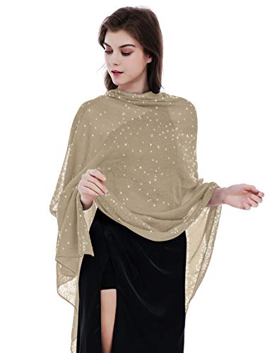 Shawls and Wraps for Evening Dresses Light Camel - Thumbnail 3