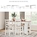 Signature Design by Ashley Gesthaven Farmhouse Counter Height Dining Table with 3 Shelves and Trestle Base, Light Brown & White
