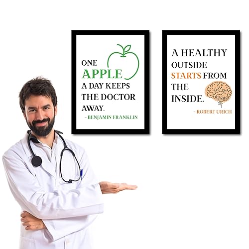 Image of JABSY Doctor Hospital Health Facts Medical Physiotherapy Dentist Wall Decor Poster Framed Gift (A4 Size - Set of 2)(Hospital 36)