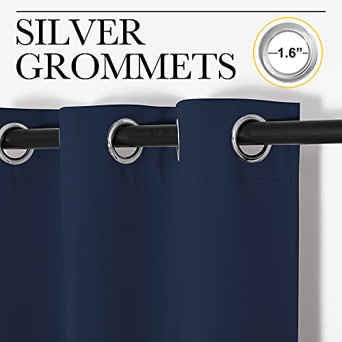 Image of NICETOWN Doorway Curtain Room Divider Drape Screen Partitions, Vertical Blind for Sling Door, Blackout Window Curtains Privacy Blind for Patio (Navy, 1 Panel, 12ft Tall x 5ft Wide)