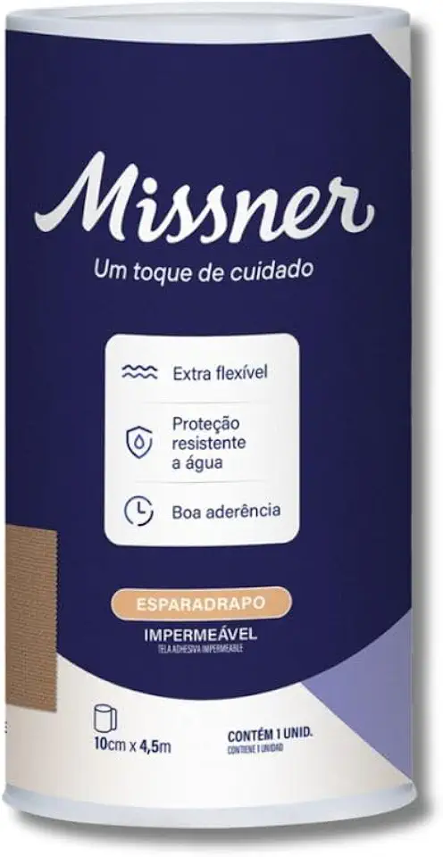 Esparadrapo Impermeável Bege Missner - 1 Unidade - 10cm X 4,5m