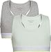 Calvin Klein 2Pk Bralette Rib Reggiseno, Mistyjade/Greyheather, 8-9 Anni (Taglia Produttore: 8-10) (Pacco da 2) Bambina