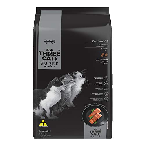 Ração ThreeCats Super Premium Gatos Castrados Salmao 10,1kg