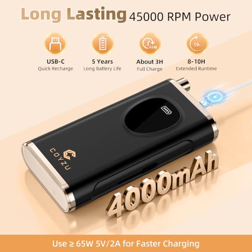 COYZU Professional Electric Nail Drill Rechargeable Nail File — view 5