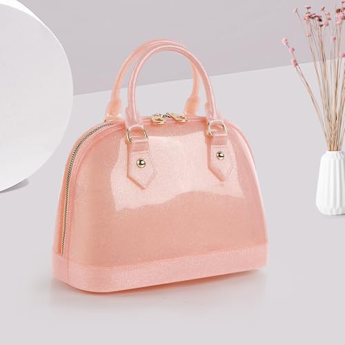 Image of Jelly Crossbody Purse Shoulder Bag, Candy Color Tote Satchel Top-Handle Handbags for Women