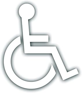 White Vinyl Wheelchair Logo Window Sticker (no Background Handicap Safety Physically Challenged Decal Van (3 x 4 inch)