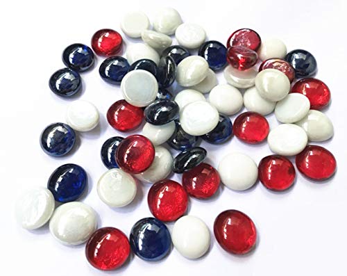 image for Liying shop Glass Gem Stone, 1Lbs Flat Marbles Pebbles for Vase Filler