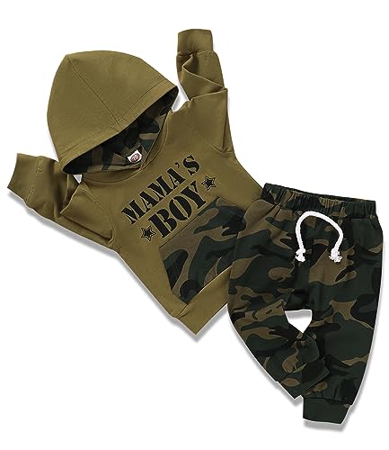 Image of Toddler Baby Boy Clothes Infant Newborn Boy Outfit Long Sleeve Hoodie Sweatshirt Pants Fall Winter Clothes Set