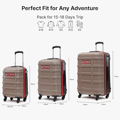uppercase Cargo Trolley Bag Set of 3 (S+M+L) Cabin & Check-in Hardsided LuggageSecure Combination Lock Scratch-Proof Surface Mesh ConviPack Suitcase for Men & Women 2000 Days Warranty(Taupe) 5 41LX5qwa7rL