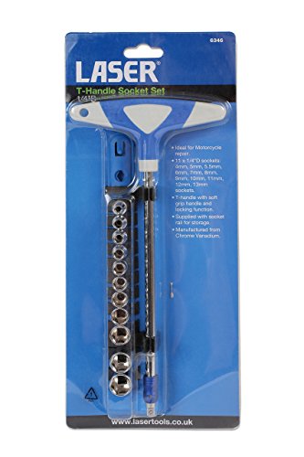 Laser 6346 T-Handle Socket Set 1/4"D 12pc, Multi, 1/4 inches - Image 4