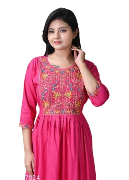 Image of Rayon Women's Kurta, 3 /4 Sleeves