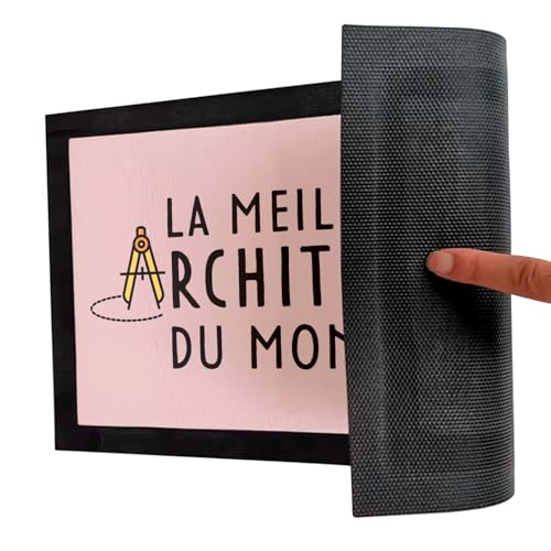 Paillasson Rose Architecte : cadeau métier idéal et original 60x40cm - 5