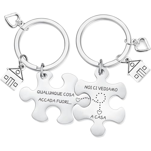 Aonveki Portachiavi Coppia Casa, Regalo Casa Nuova Coppia Lui e