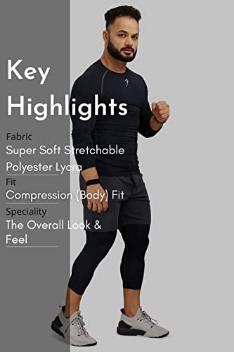 Image of FUAARK Men's Full Sleeve Compression T-Shirt - Athletic Base Layer for Fitness, Cycling, Training, Workout, Tactical Sports Wear