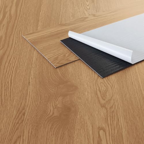 ML-Design Revêtement de Sol en PVC, Lames de Vinyle Autocollantes, 91,5 cm x 15,3 cm x 2 mm,...
