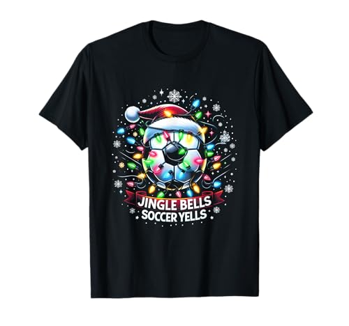 Jingle Bells Soccer Grita Fútbol Navidad Camiseta