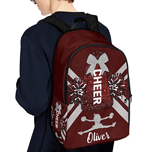 Red Gray Print Cheer Cheerleaders Backpack Shoulder Casual Travel Daypack Computer Laptop Bag for Women Men Gift3