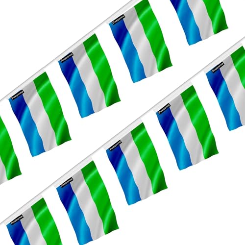 Guirlande Drapeau Sierra Leone 14x21cm | Finis les Décors Fragiles avec ce Lot de 100 Pcs