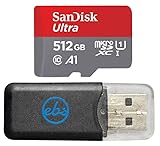 SanDisk Ultra 512GB UHS-I MicroSD Card Works with Insta360 Action Camera ONE RS 1-Inch 360 (SDSQUAC-512G-GN6MN) U1 A1 Class 10 Bundle with (1) Everything But Stromboli MicroSDXC Memory Card Reader