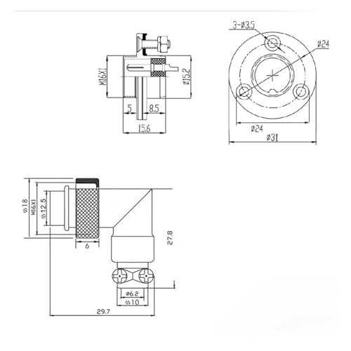 Fiche coudée GX16 8 broches pour câblage de simulateur de vol - 2