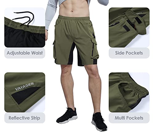 Vayager Men's Hiking Cargo Shorts Lightweight Multi Pocket Casual Outdoor Travel Shorts For Fishing Camping(Army Green Xxxl) #TOP3