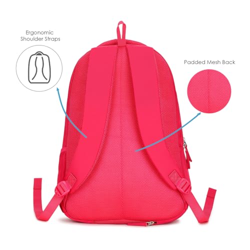 Image of Genie Kleid Laptop Backpack for Women & Girls (36L) | Stylish Office, College & Travel Laptop Backpack | Multi-Compartment, Water Resistant, Lightweight | Pink
