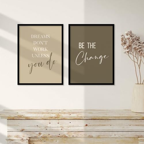 Image of kotart Motivational Quotes Paintings with Frame for Home Decoration - Wall Art Painting for Living Room Bedroom Office Wall Decoration - Set of 6 (10x13, E)