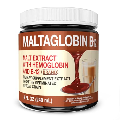 Maltaglobin Vitamin B12 Dietary Supplement Hemoglobin Support B12 Vitamins for Energy 8 fl oz 1-Pack