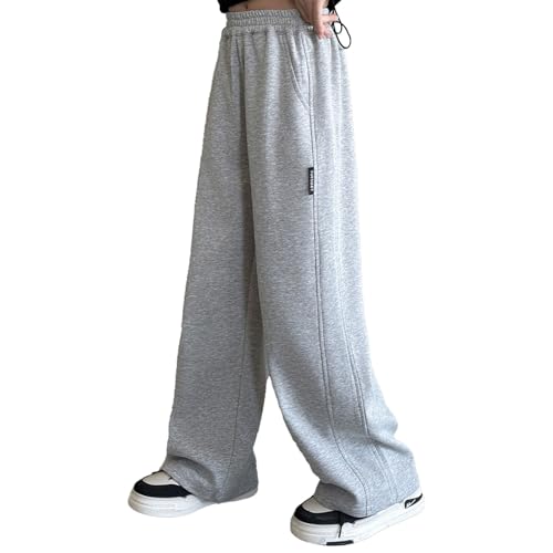 Baggy Sweatpants for Girls Trendy Oversized Wide Leg Loose Sweat Pants Elastic High Waist Athletic Joggers