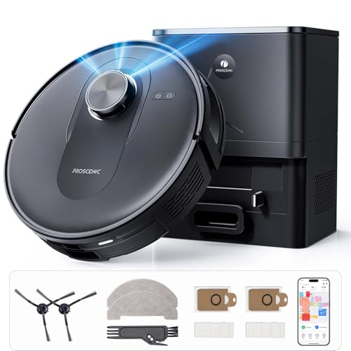 Proscenic Q8 Max Saugroboter mit Absaugstation, 6000Pa 200min Leistungsstark Staubsauger Roboter mit...